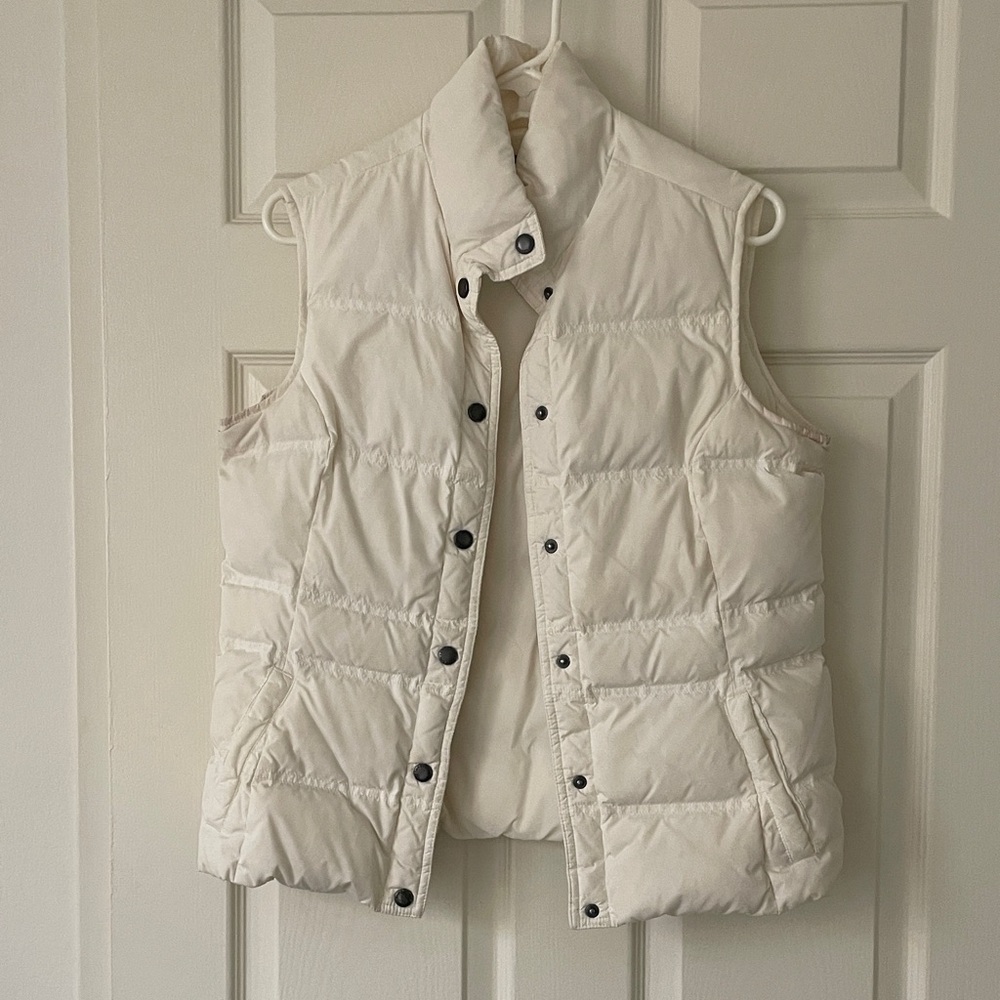 $2! 5 for $10 🔥Lands' End Women's Off-White Down Feathers Puffer Vest